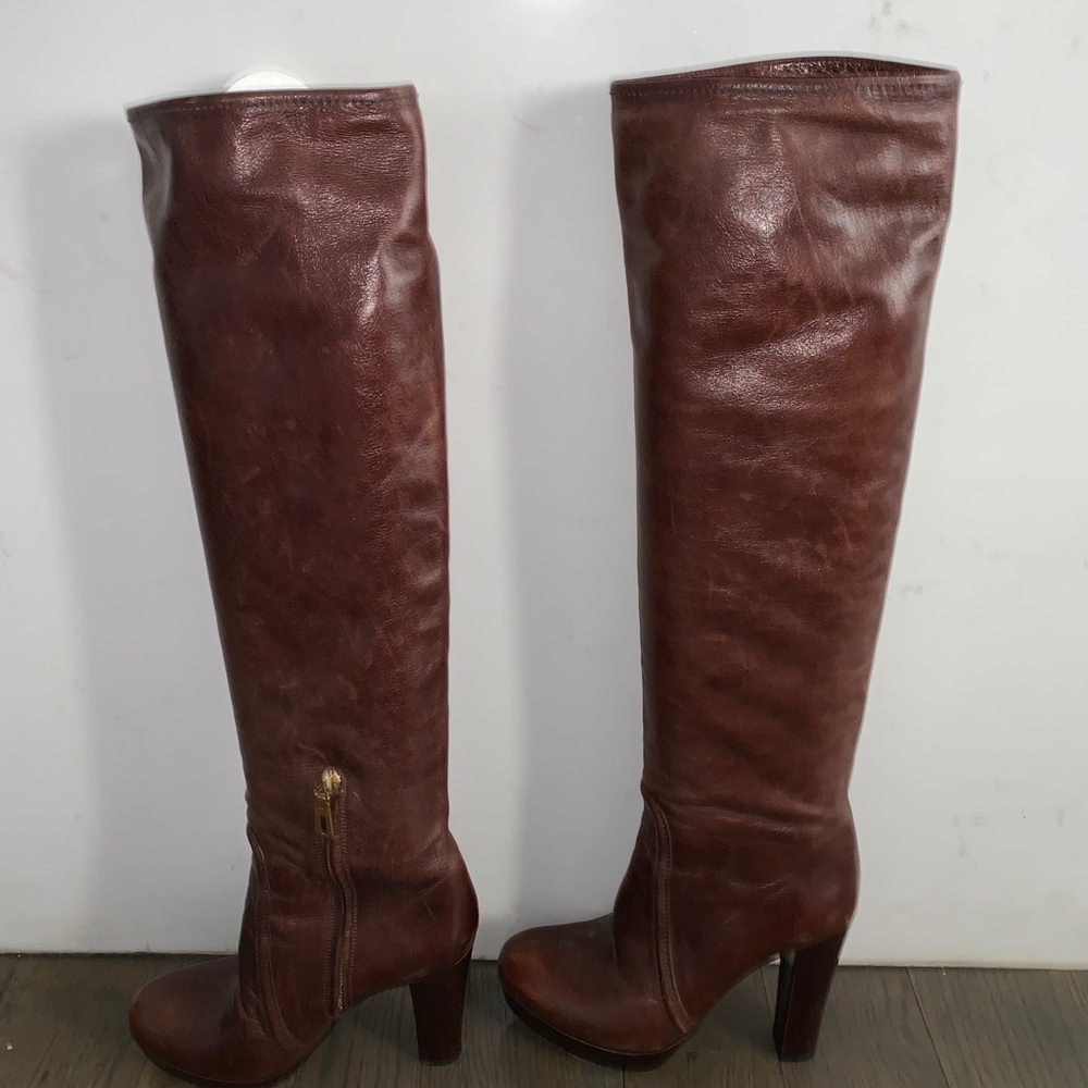Authentic rust colored Prada leather boots 38.5